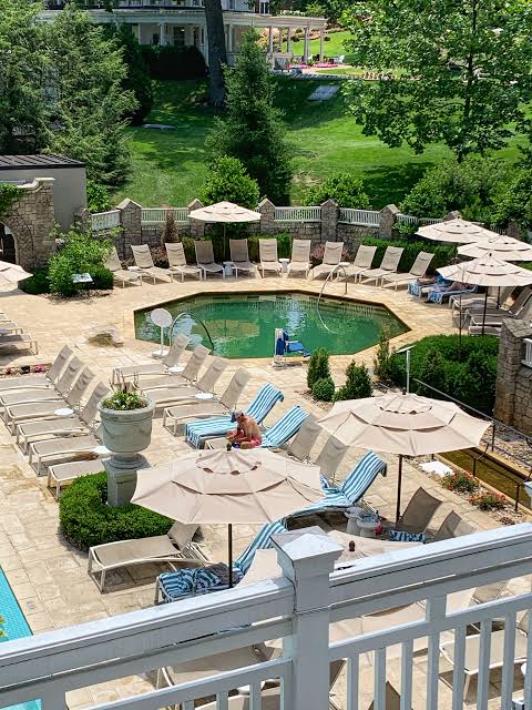 Pool terrace at The Omni Homestead